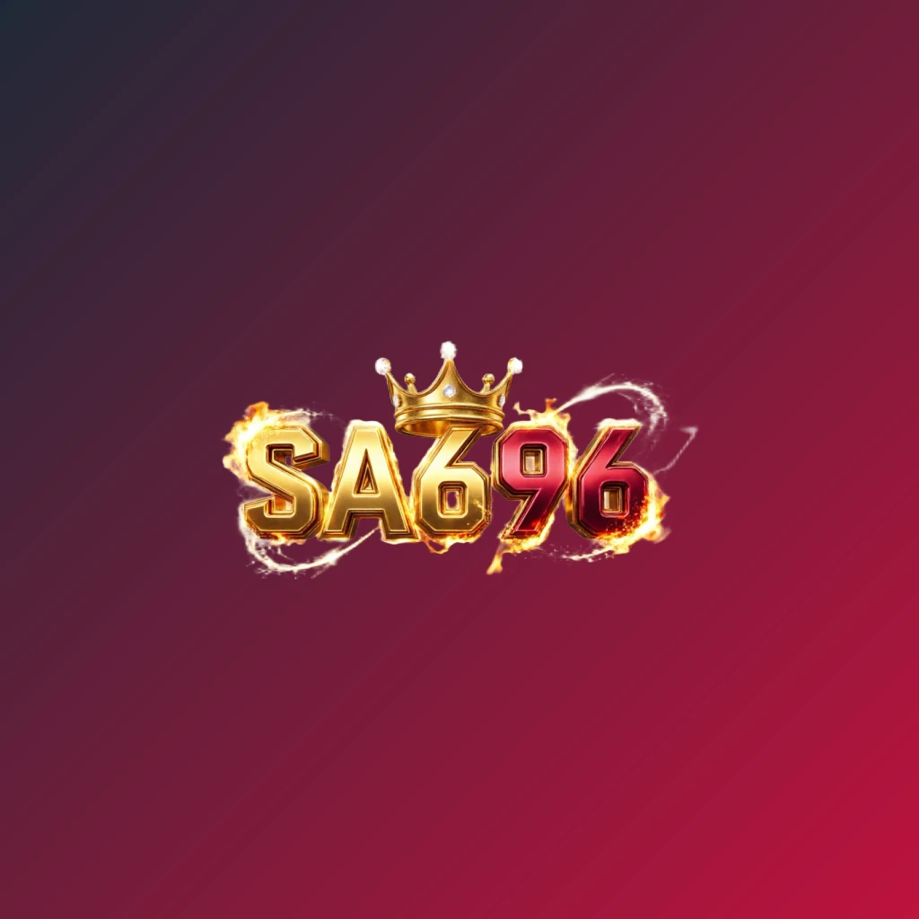 Dynamic casino-style logo for SA696 featuring massive bold lettering in bright gold and crimson colors with a glowing crown and sparkling light effects on a transparent background Dynamic casino-style logo for SA696 featuring massive bold lettering in bright gold and crimson colors with a glowing crown and sparkling light effects on a transparent background
